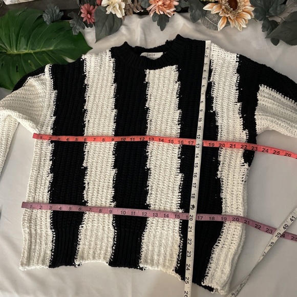 NWT $298 Joie [ Small ] Chadsey Cotton Blend Sweater in Caviar‎ Porcelain - Picture 14 of 15